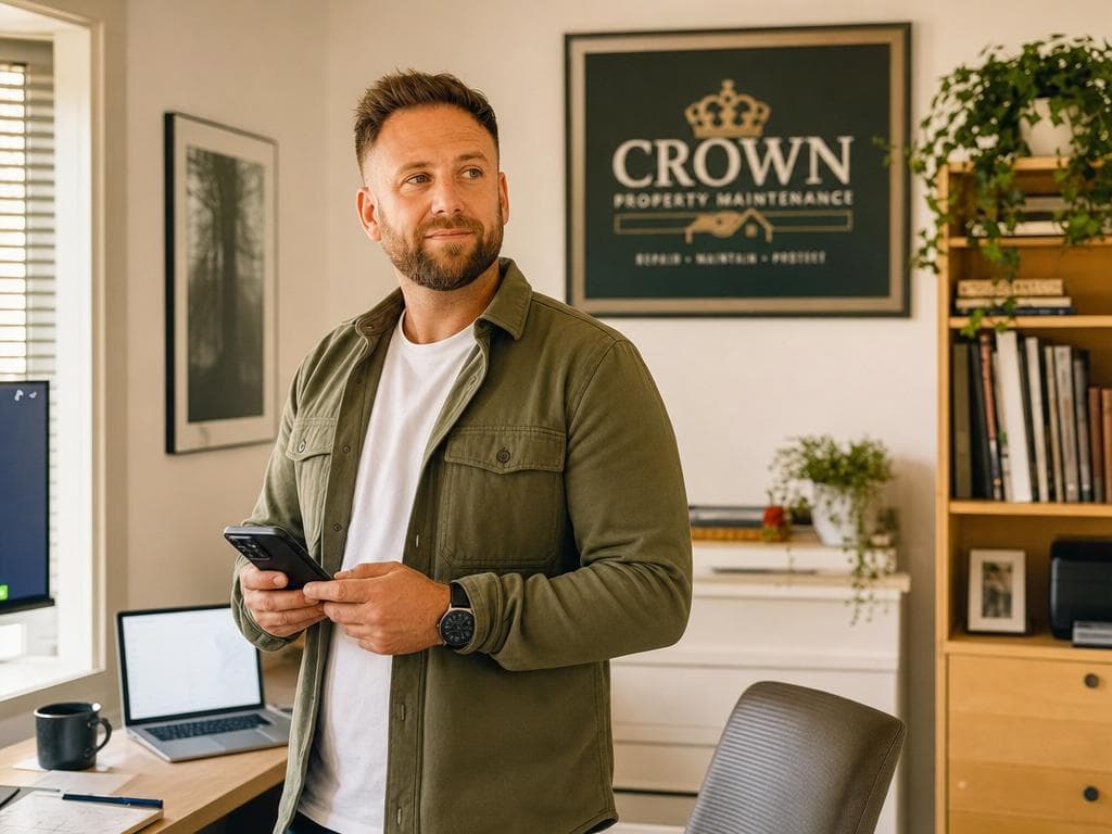 Property maintenance company owner running his business with Tradejoy